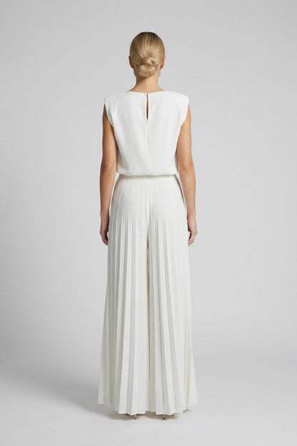 Pleated Wide Leg Jumpsuit
