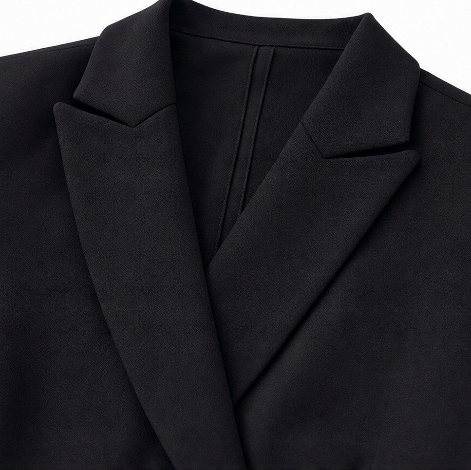 Pleated Wrap Blazer Mini Dress