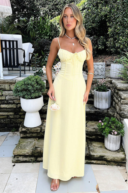 Poplin Corset Maxi Dress