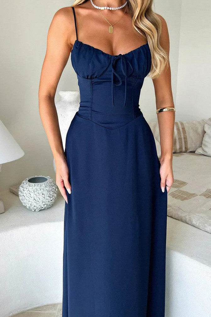 Poplin Corset Maxi Dress