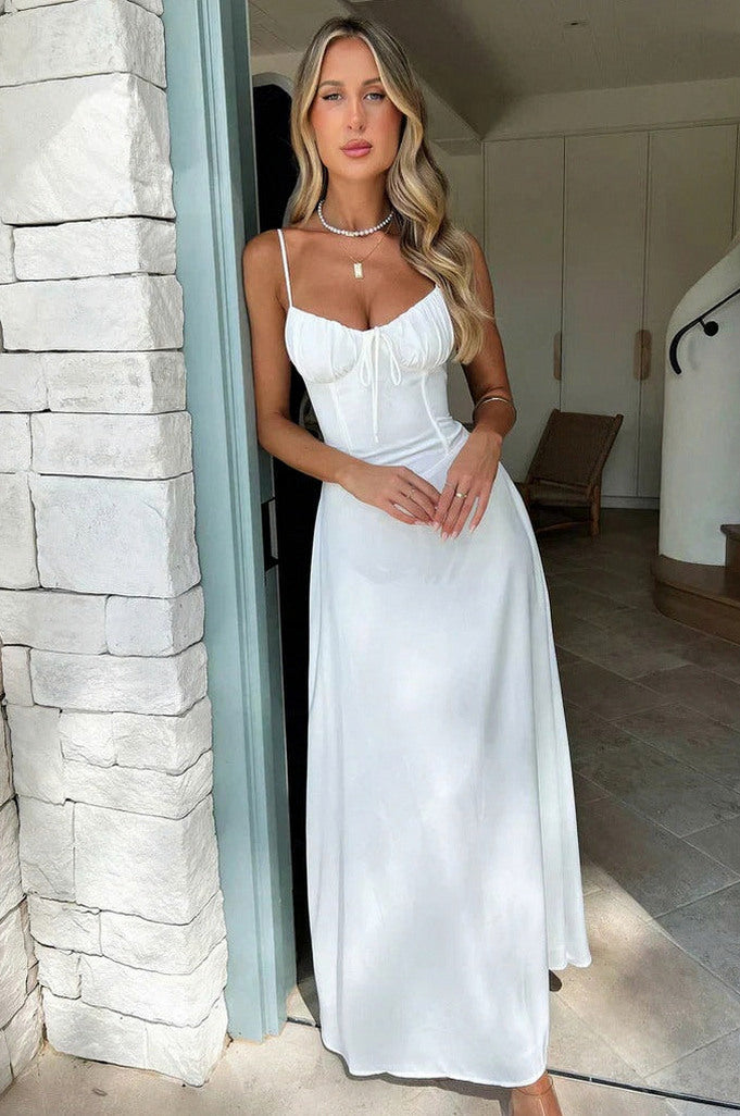 Poplin Corset Maxi Dress