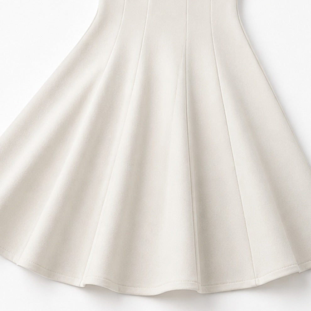 Poplin Square Neck A-Line Midi Dress