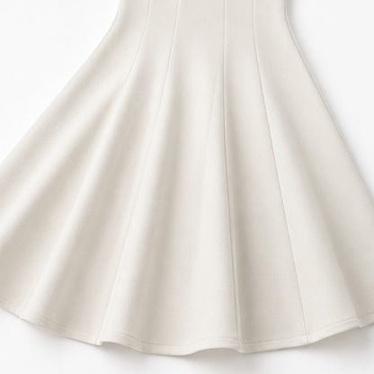 Poplin Square Neck A-Line Midi Dress