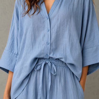 Relaxed Button Front Matching Set