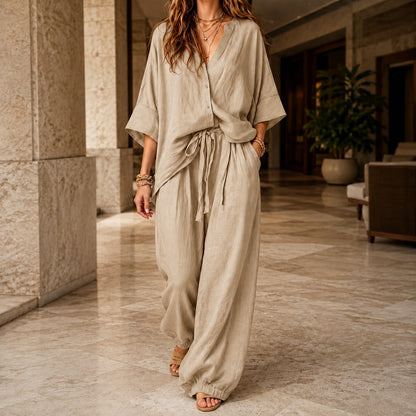 Relaxed Button Front Matching Set