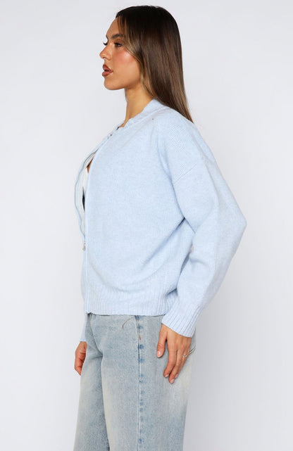 Ribbed Knit Zip Cardigan