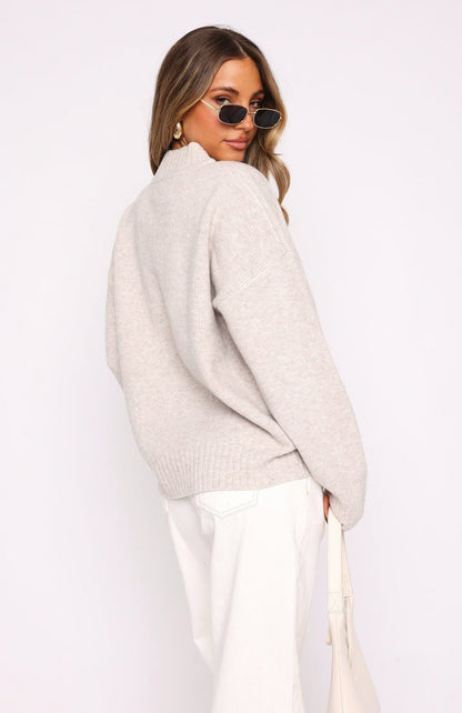 Ribbed Knit Zip Cardigan