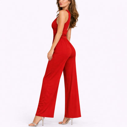 Ruched Wide Leg Jumpsuit