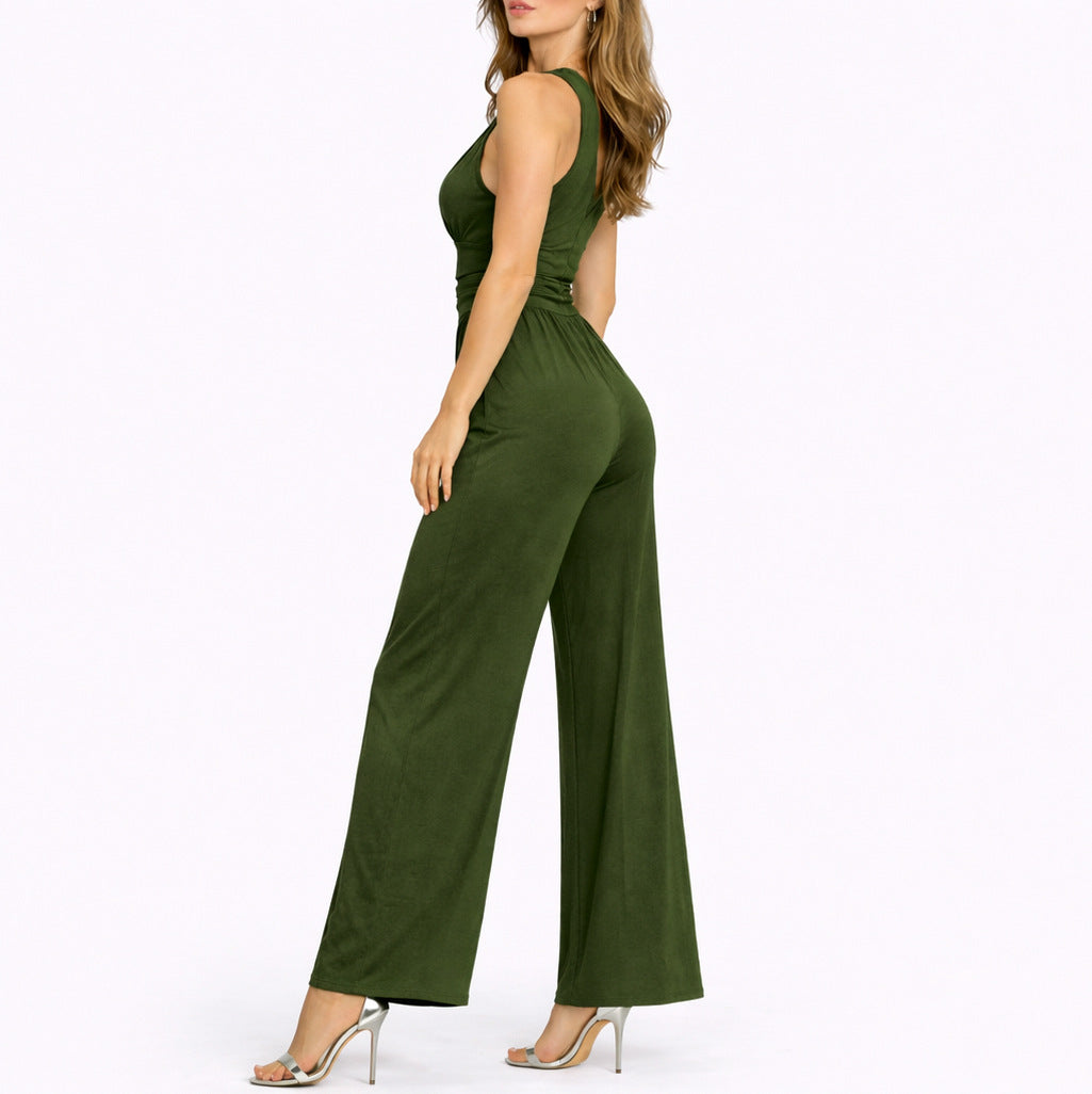 Ruched Wide Leg Jumpsuit