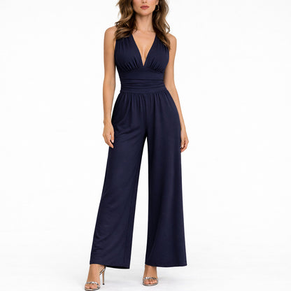 Ruched Wide Leg Jumpsuit