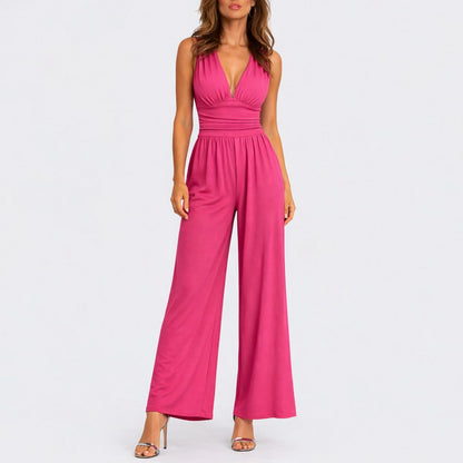 Ruched Wide Leg Jumpsuit