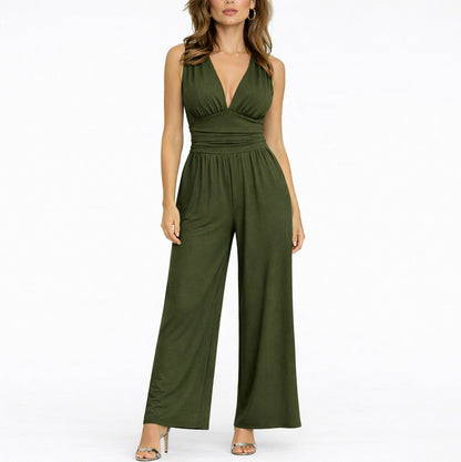 Ruched Wide Leg Jumpsuit