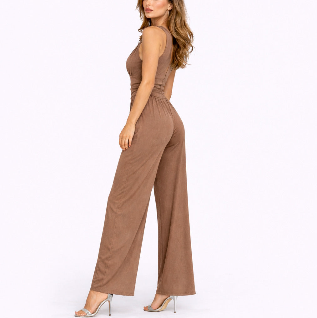 Ruched Wide Leg Jumpsuit