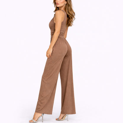 Ruched Wide Leg Jumpsuit