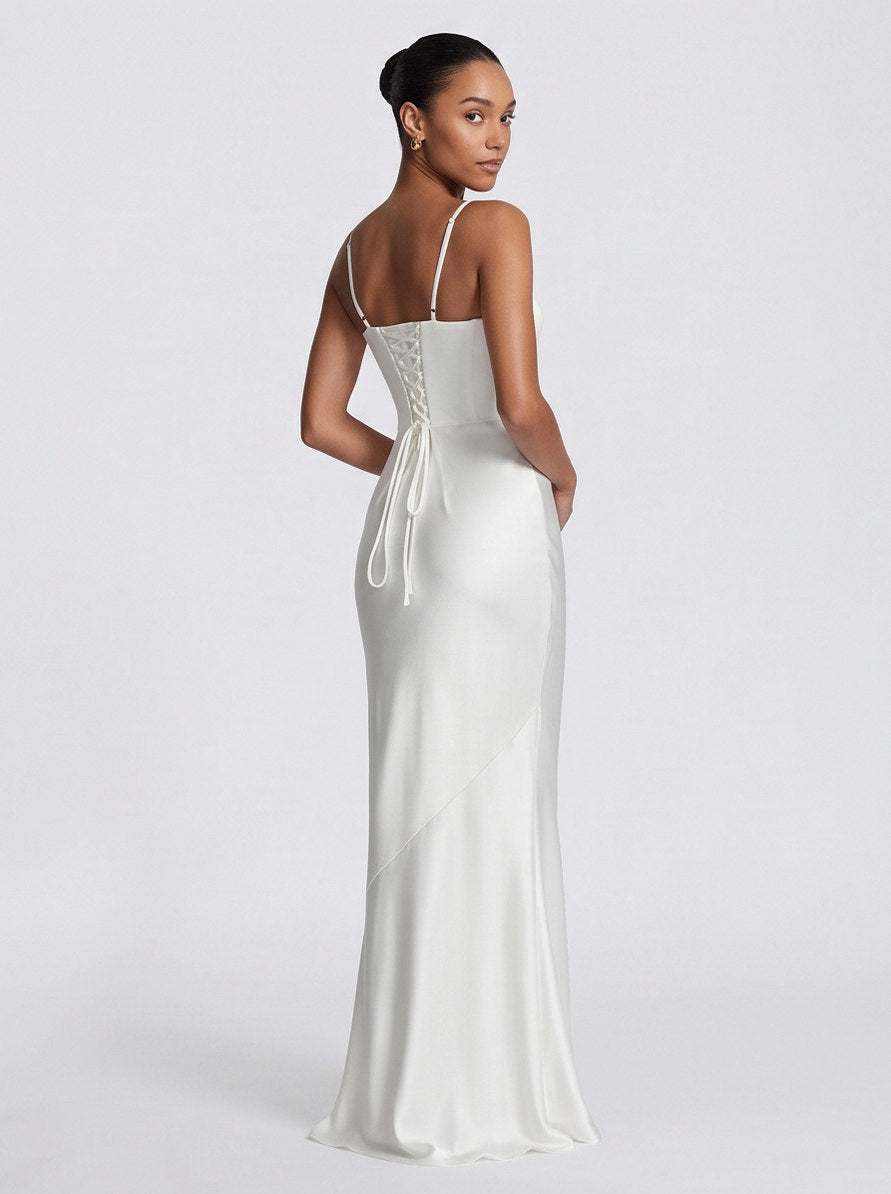 Satin Bustier Maxi Dress