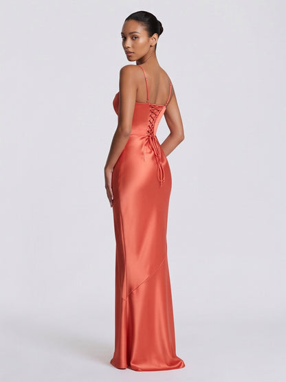 Satin Bustier Maxi Dress