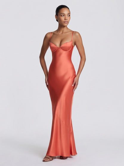 Satin Bustier Maxi Dress