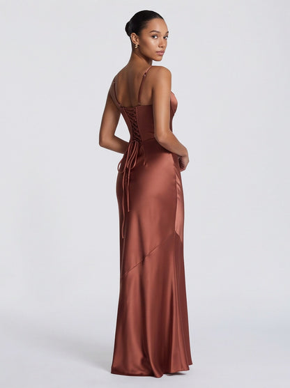 Satin Bustier Maxi Dress