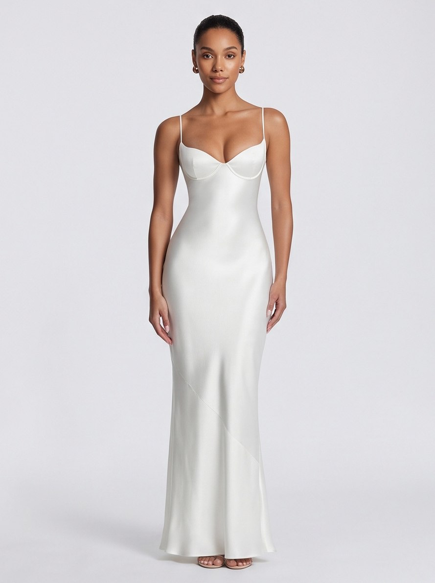 Satin Bustier Maxi Dress