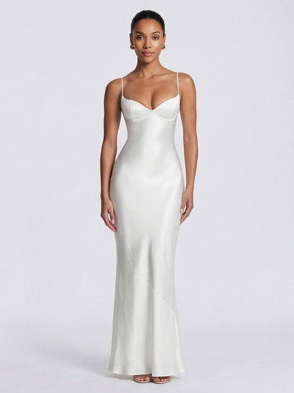 Satin Bustier Maxi Dress
