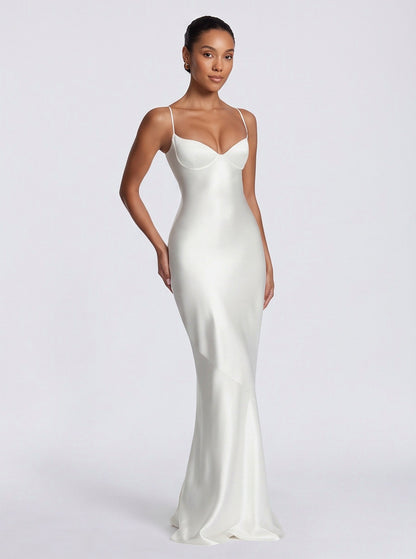 Satin Bustier Maxi Dress