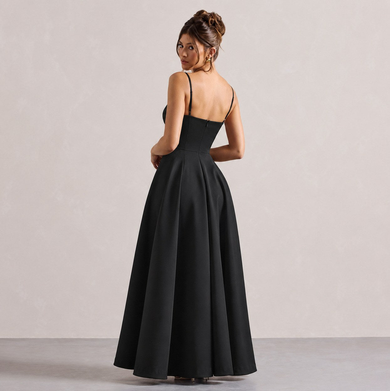 Satin Corset Sweetheart Midi Dress