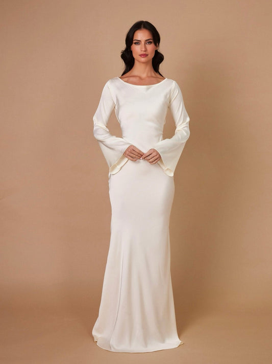 Satin Long Sleeve Maxi Dress