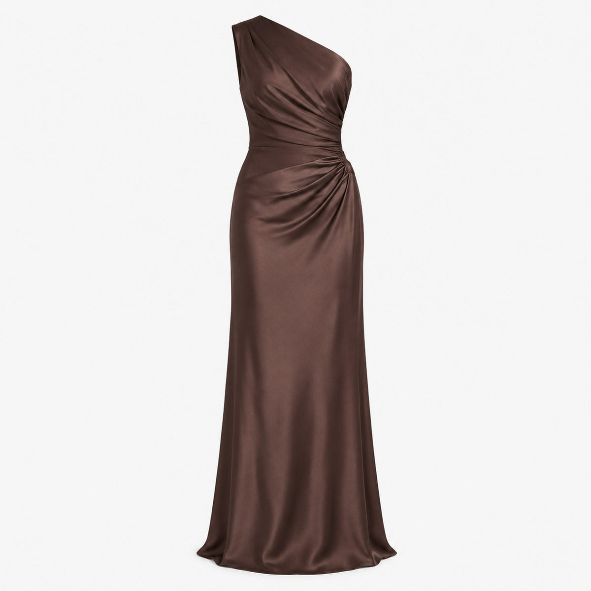 Satin One Shoulder Maxi Dress