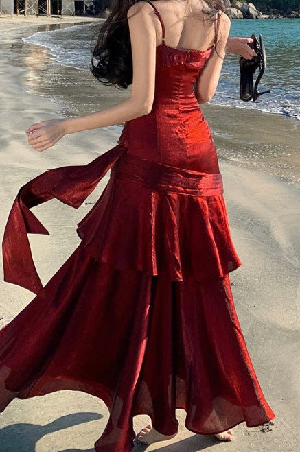 Satin Sweetheart Ruched Maxi Dress