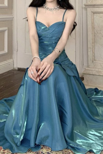 Satin Sweetheart Ruched Maxi Dress