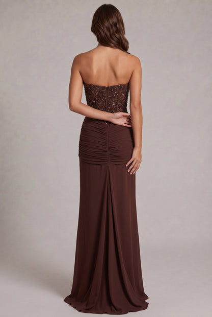 Sequin Corset Strapless Maxi Dress