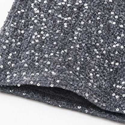 Sequin Drawstring Wide Leg Pants