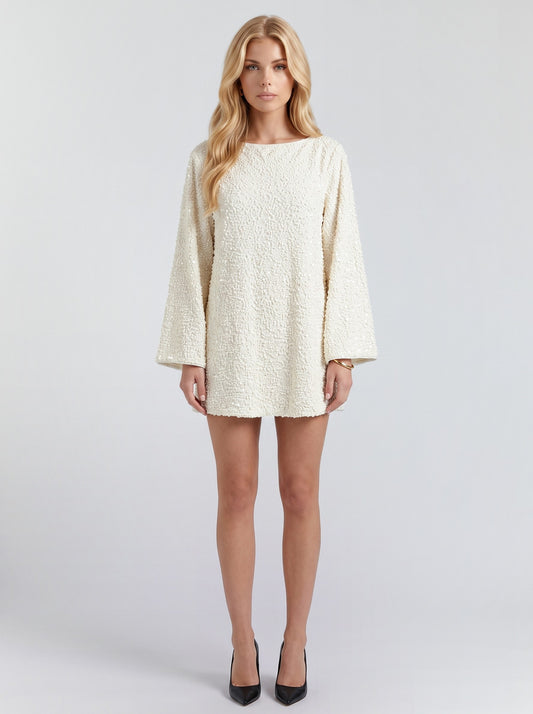 Sequin Long Sleeve Mini Dress