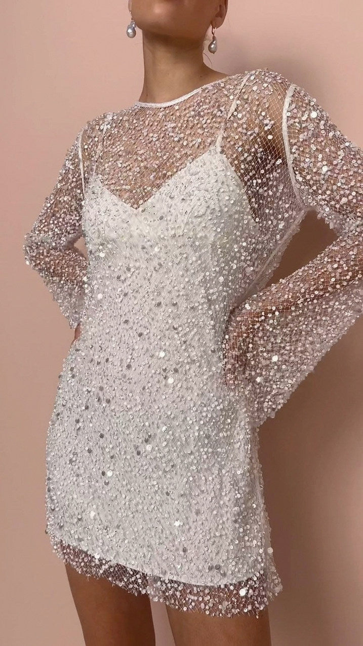 Sequin Long Sleeve Mini Dress