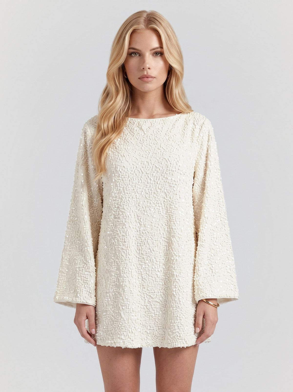 Sequin Long Sleeve Mini Dress