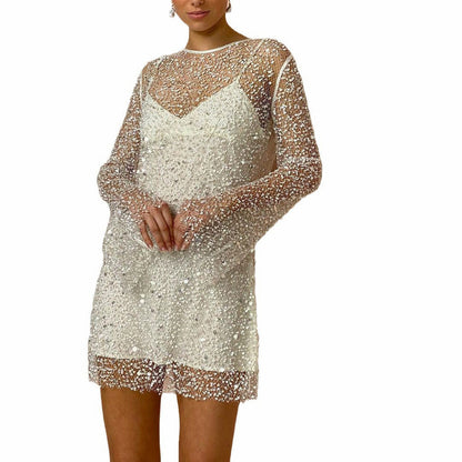 Sequin Long Sleeve Mini Dress