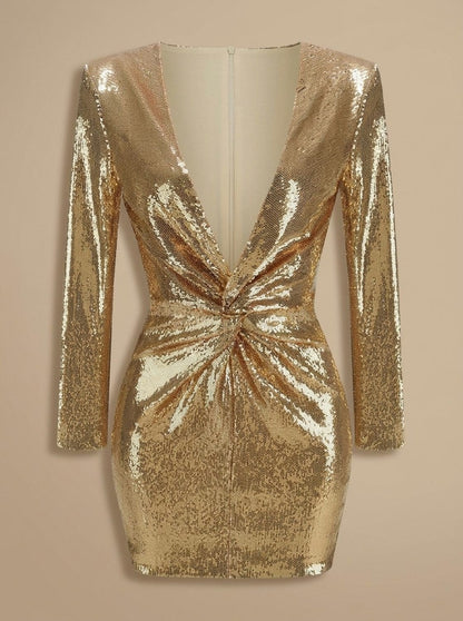 Sequin Long Sleeve Mini Dress