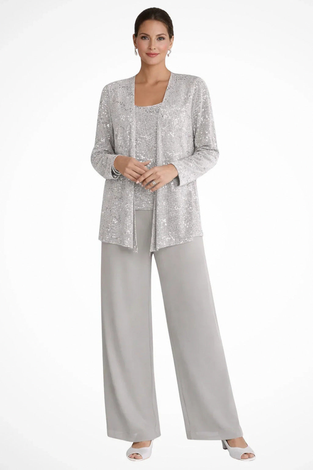Sequin Long Sleeve Wide Leg Matching Set