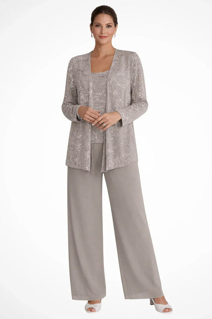 Sequin Long Sleeve Wide Leg Matching Set