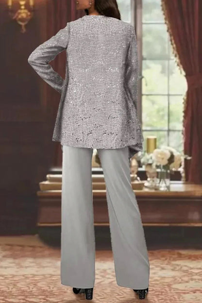 Sequin Long Sleeve Wide Leg Matching Set