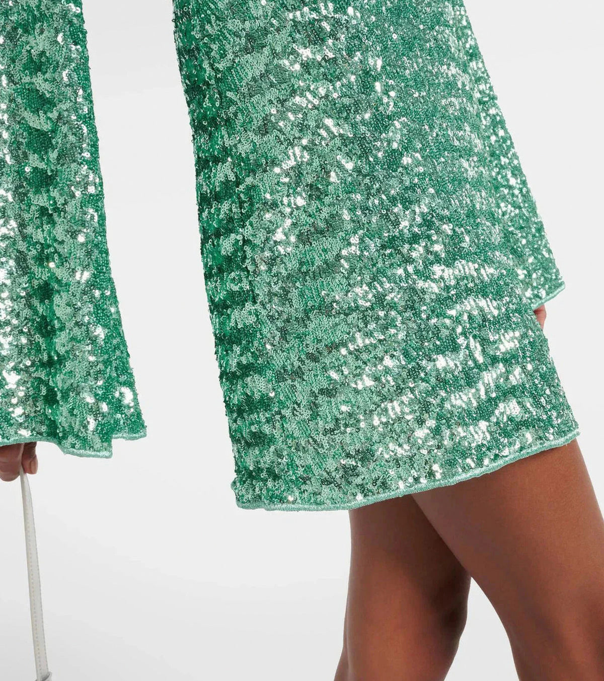 Sequin Long Sleeve Plunge Mini Dress