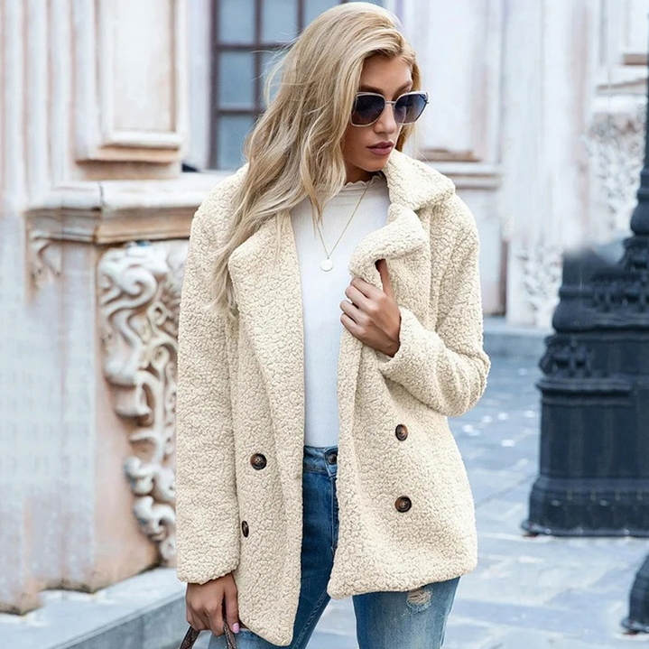 Sherpa Button Front Lapel Coat