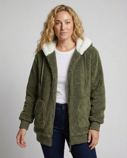 Sherpa Lined Fleece Hooded Jacket