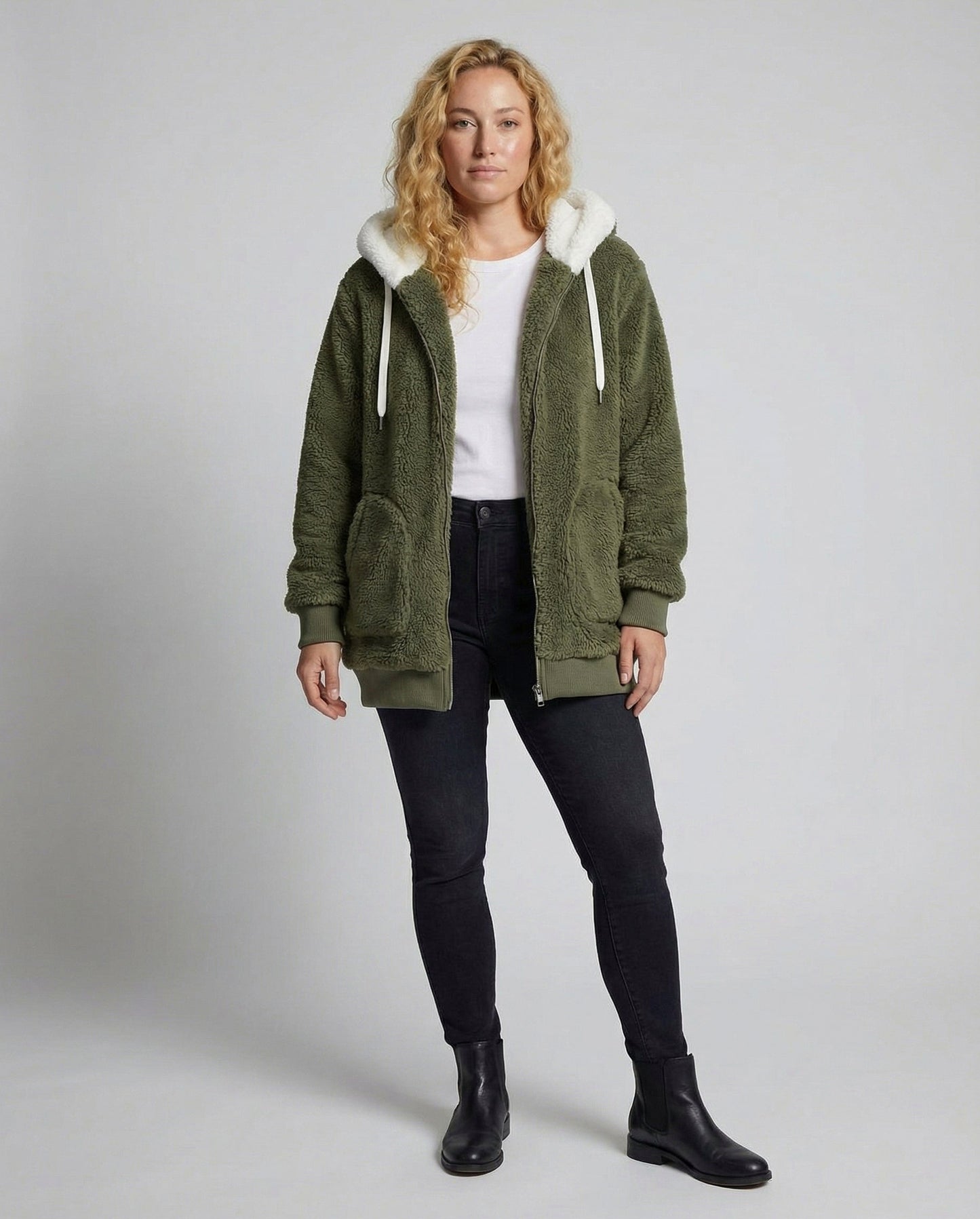 Sherpa Lined Fleece Hooded Jacket
