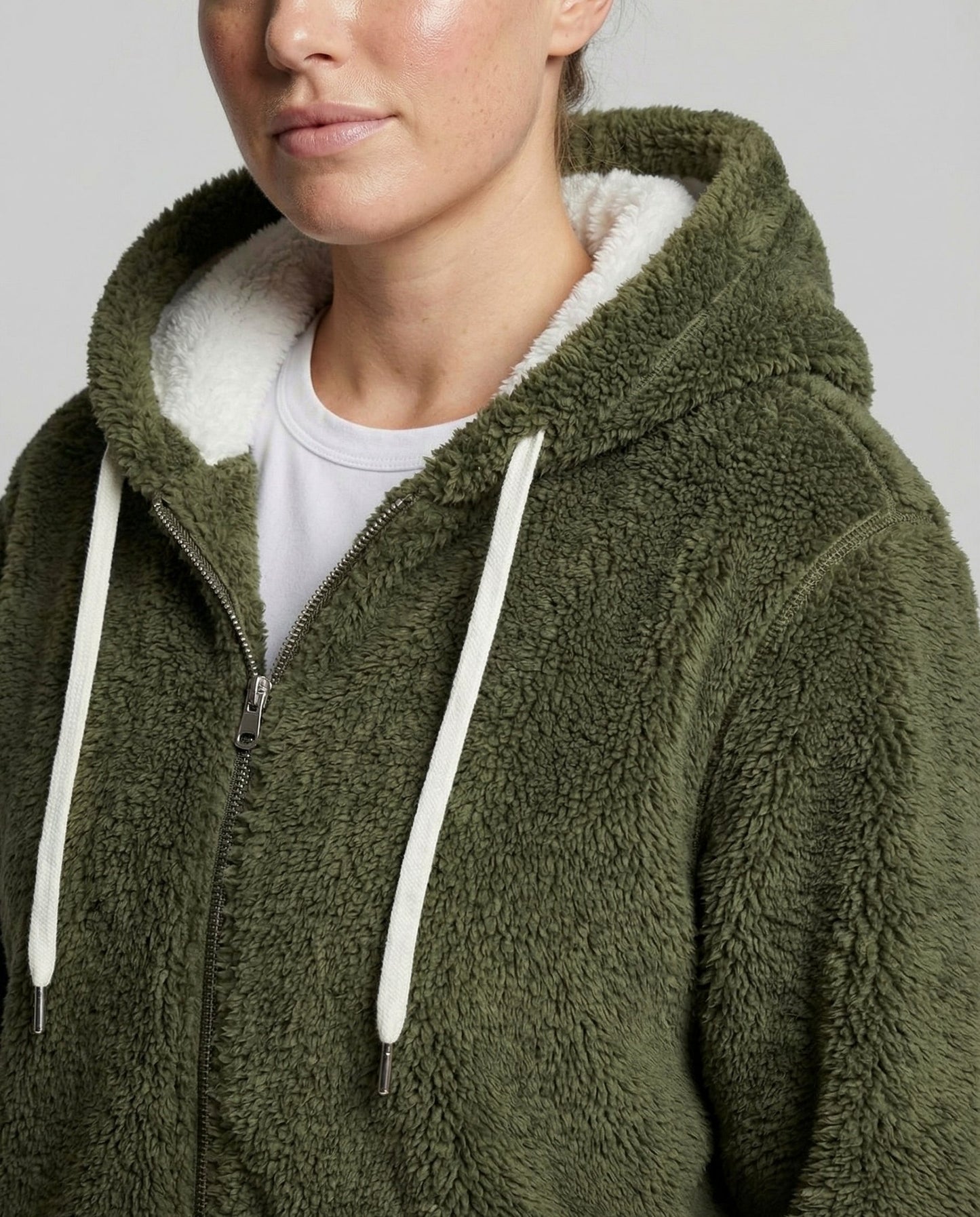 Sherpa Lined Fleece Hooded Jacket