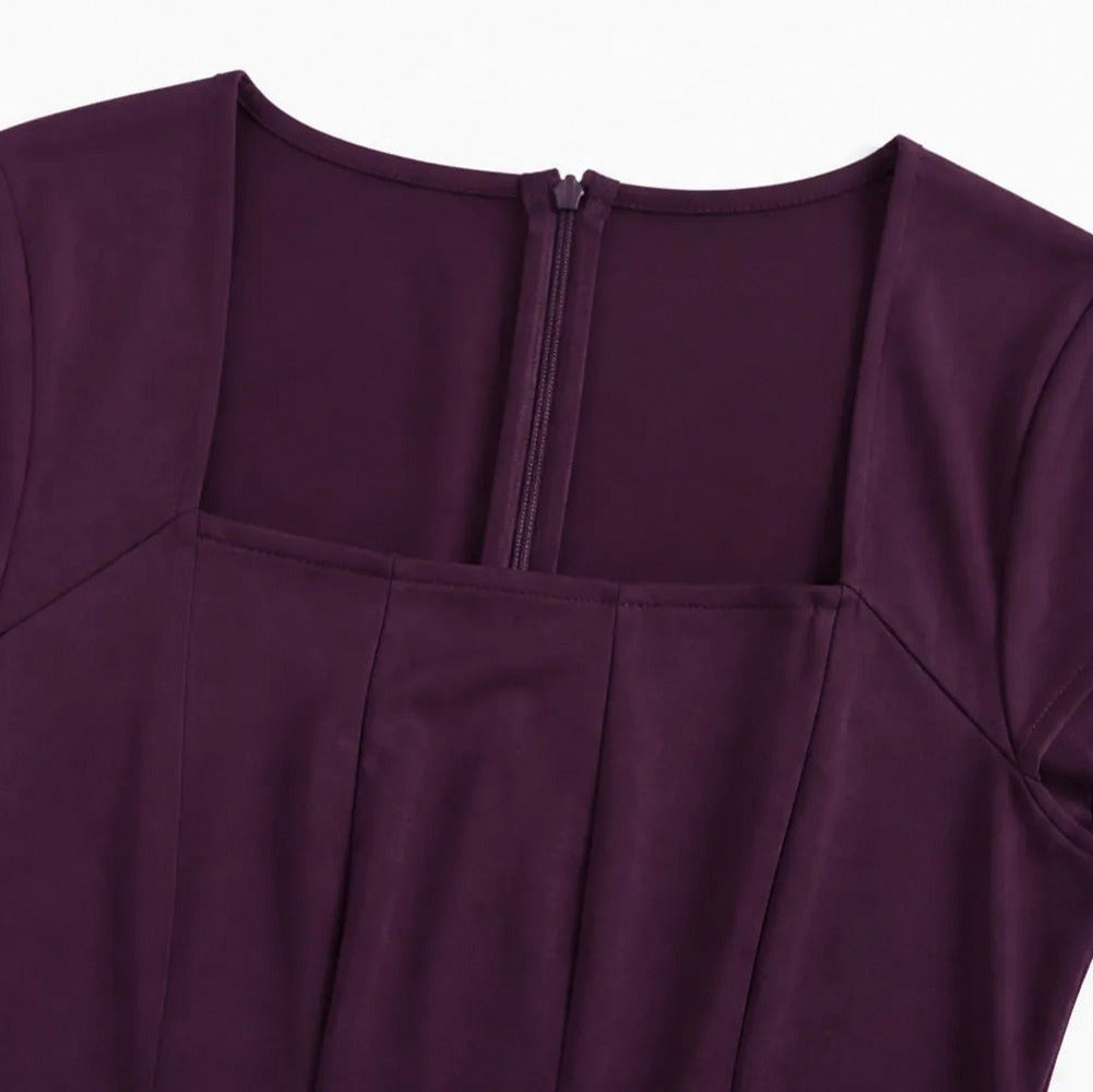 Square Neck Cap Sleeve Maxi Dress