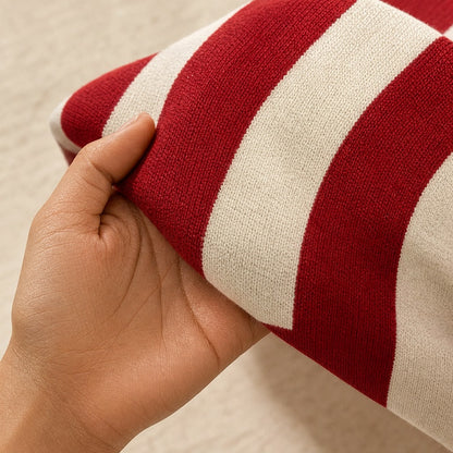 Striped Hooded Knit Midi Dress