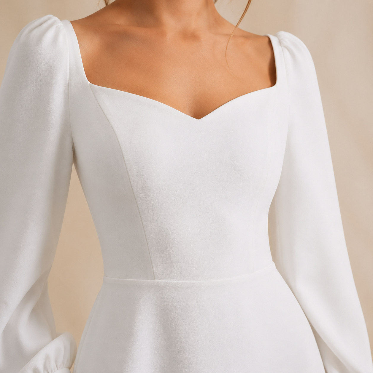 Sweetheart Long Sleeve Midi Dress