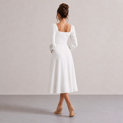 Sweetheart Long Sleeve Midi Dress