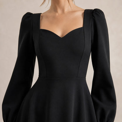 Sweetheart Long Sleeve Midi Dress